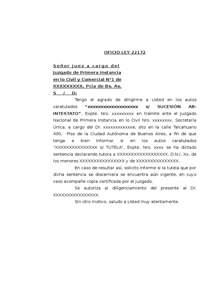 Modelo Oficio 22172 | PDF