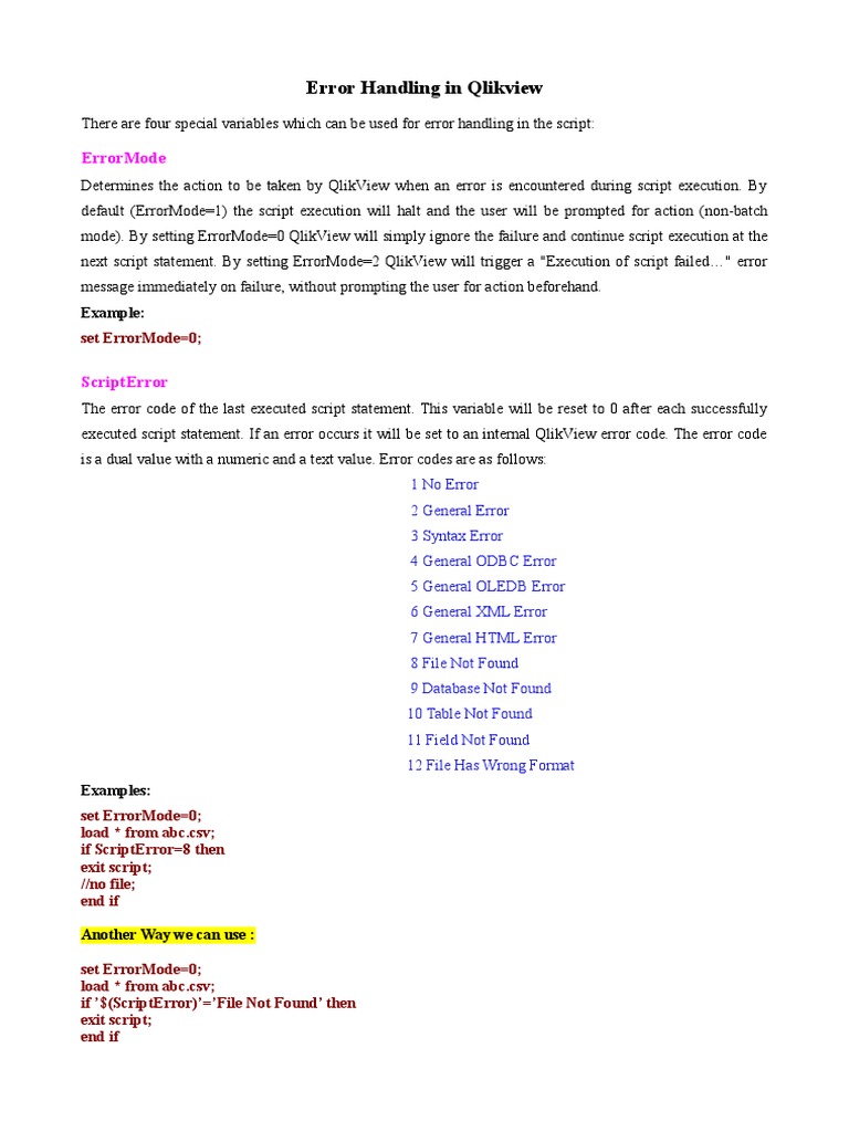 Error Handling in Qlikview PDF