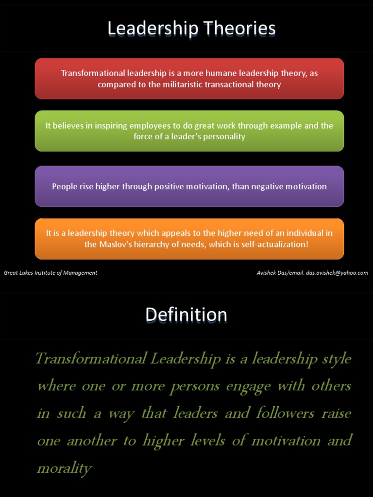 Transformational Leadership Transformational Leadership Leadership