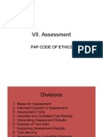 PAP Code of Ethics for Psychological Assessment