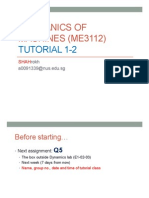 Mechanics of MACHINES (ME3112) : Tutorial 1-2