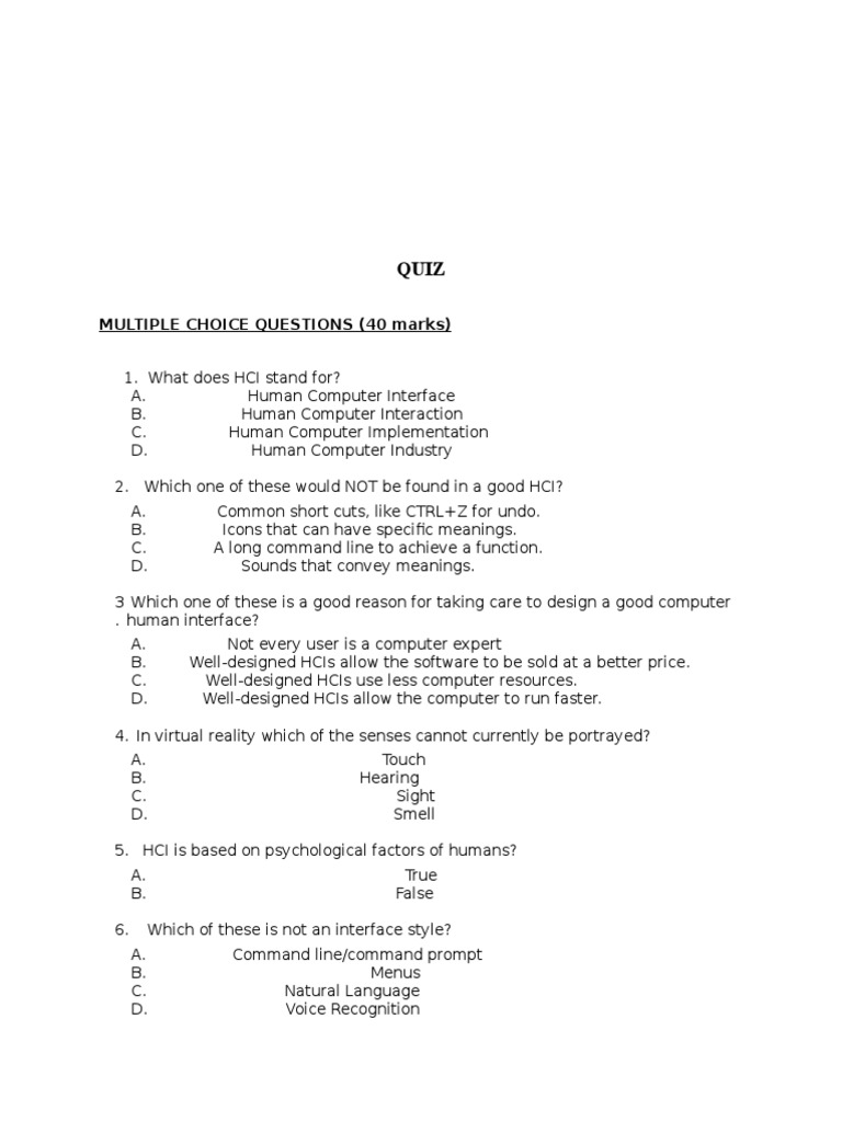 Quiz Hci