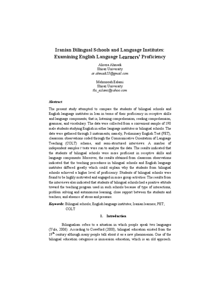being bilingual essay