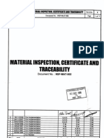 Material Certificate and Tracability