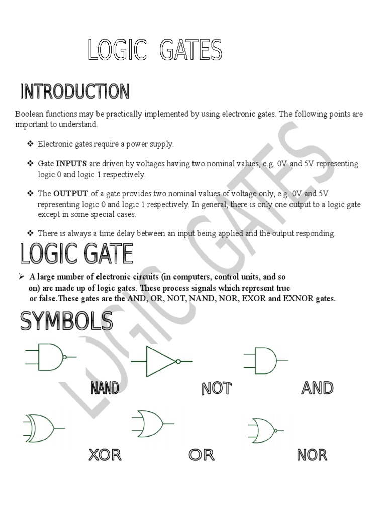 Not Gate: Function and Applications | PDF | Logic Gate | Electrical ...