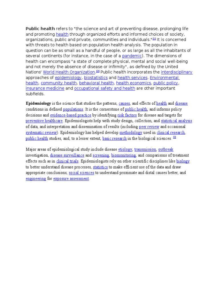 Understanding Public Health and Epidemiology | PDF