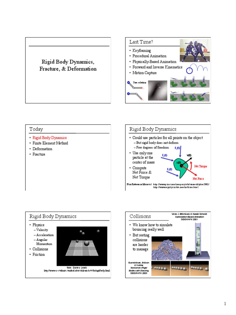 Rigid Body Dynamics and Deformation Techniques | PDF | Deformation ...