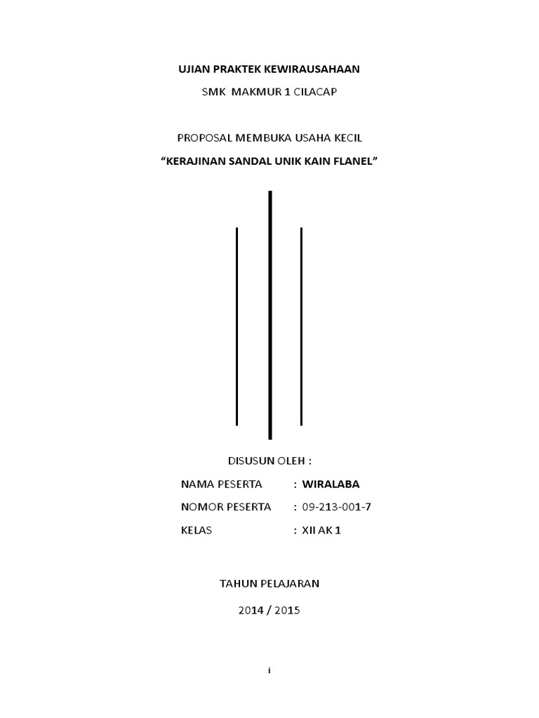 Contoh Proposal Bantuan Dana Usaha Kecil Perorangan Pdf  Contoh