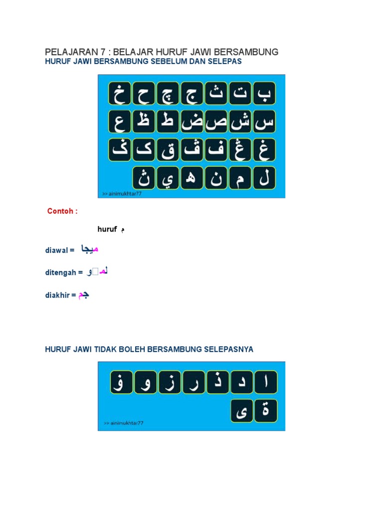 Huruf Jawi Bersambung Docx