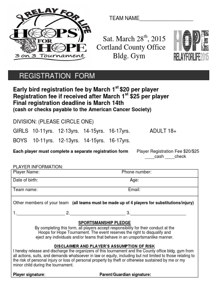 Registration Fees for Hoops Tournament | PDF