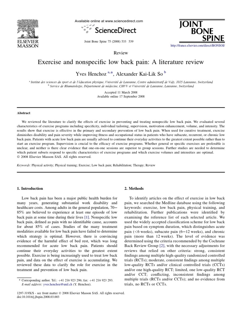 Prevalence of low back pain image