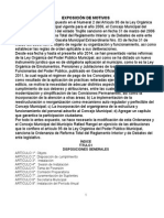 Reforma Total Del Reglamento Interior y de Debates Del Municipio Rafael Rangel