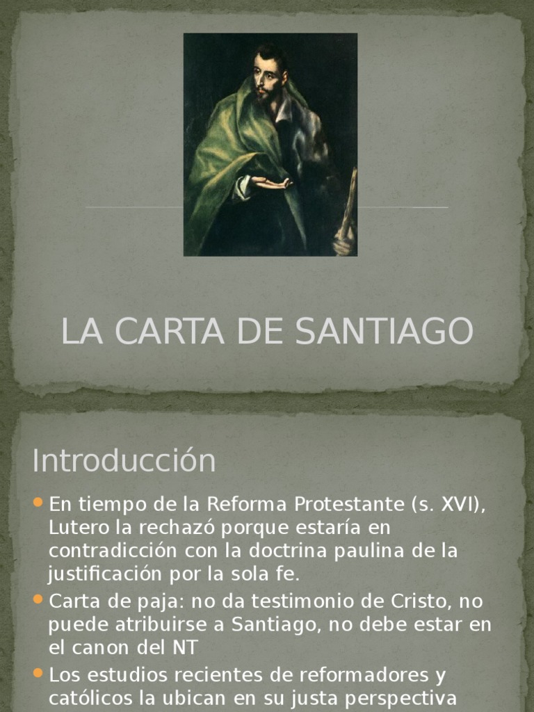La Carta de Santiago Fe Canon bíblico