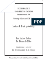 Lecture 1: Basic Probability.: Prof. Andrew Barbour Dr. B Eatrice de Tili' Ere