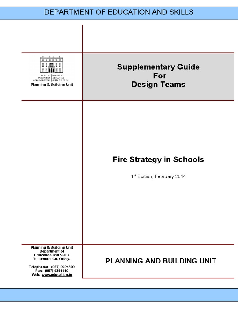 Fire Strategy Guidelines for Schools | PDF | Stairs | Fire Safety