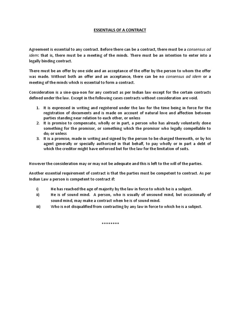 Essentials of Contract Law | PDF | Law