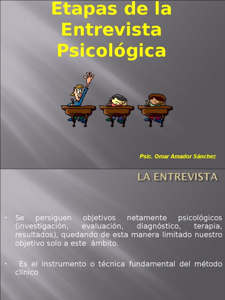 Etapas de La Entrevista Psicológica | PDF | Diagnostico medico | Sicología