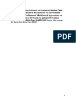 Multilateral Framework For Investment - Elements and Problems of Multilateral Agreement On Investment From A Development Perspective