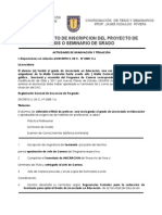 Procedimiento de Inscripcion Del Proyecto de Tesis O Seminario de Grado