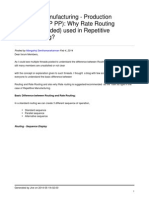 Why Rate Routing Is Recommended Used in Repetitive Manufacturing