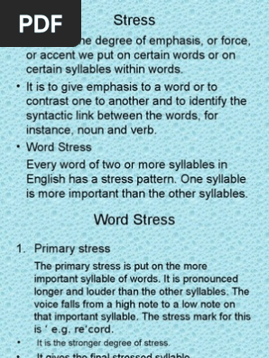 14 English Word Stress | PDF | Stress (Linguistics) | Syllable