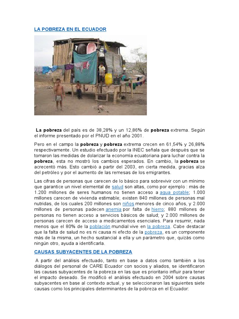 Pobreza y Desunión en Ecuador Naciente | PDF | Pobreza | Pobreza e ...