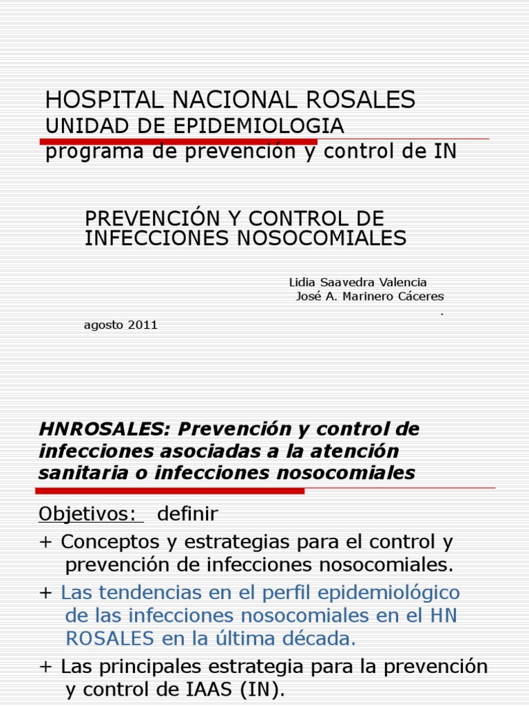Infecciones Nosocomiales Ppt Infección Adquirida En El Hospital