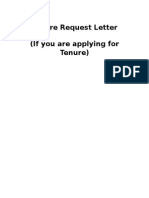 Tenure Request Letter