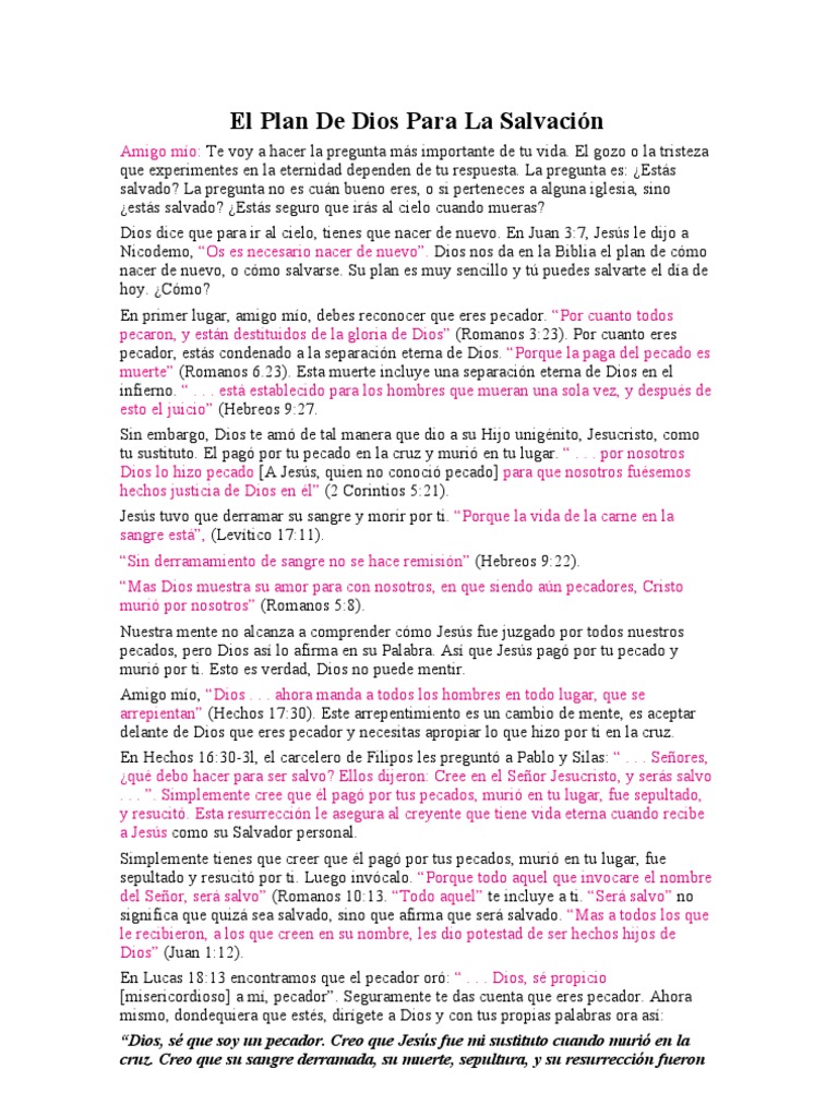 El Plan de Dios para La Salvación | PDF
