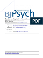 Disorders Transition To Schizophrenia in Acute and Transient Psychotic