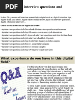 Top 10 Digital Interview Questions and Answers