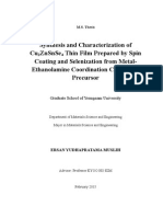 Synthesis and Characterization of Cu2ZnSnSe4¬ Thin Film Prepared by Spin Coating and Selenization from Metal-Ethanolamine Coordination Compound Precursor