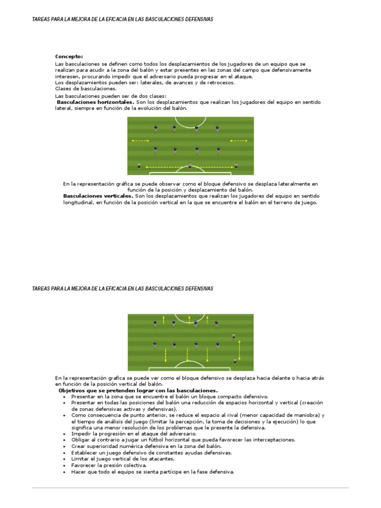 Concepto Basculaciones PDF Defensor (Asociación de Fútbol) Deportes