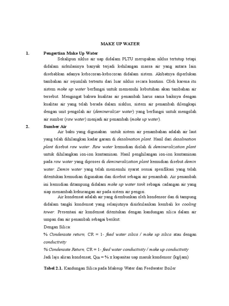 Sistem Make Up Water pada Cooling Tower | PDF | Sains & Matematika ...