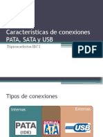 Características de Conexiones PATA, SATA y USB