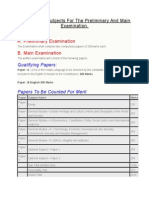 Scheme and Subjects For The Preliminary and Main Examination