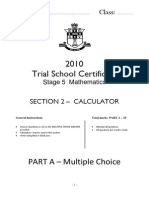 2010 Yr10 Trial Sc Calculator Section II Parts a b