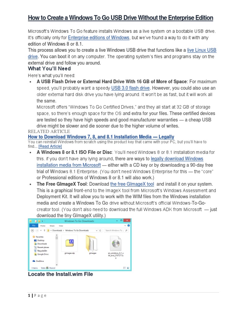 Windows To Go | Download Free PDF | Computing Platforms | Ibm Pc ...