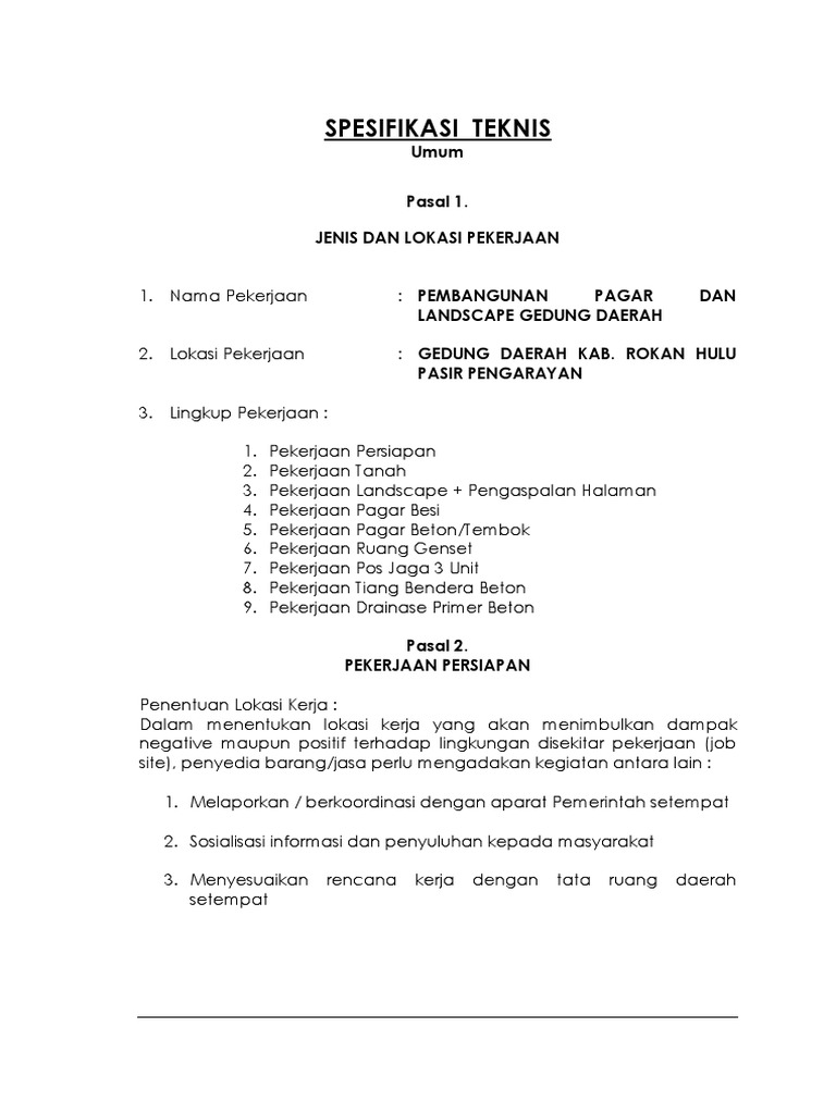 SPESIFIKASI TEKNIS GEDUNG002