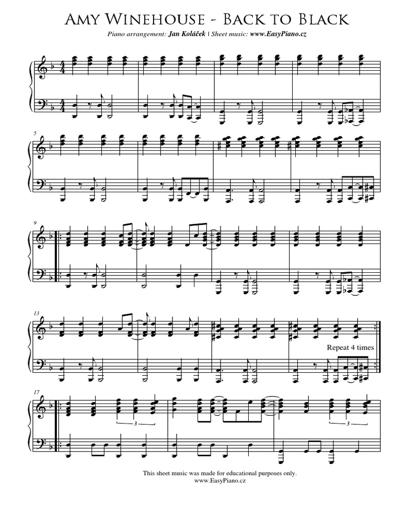 Back In Black Amy Winehouse Chords