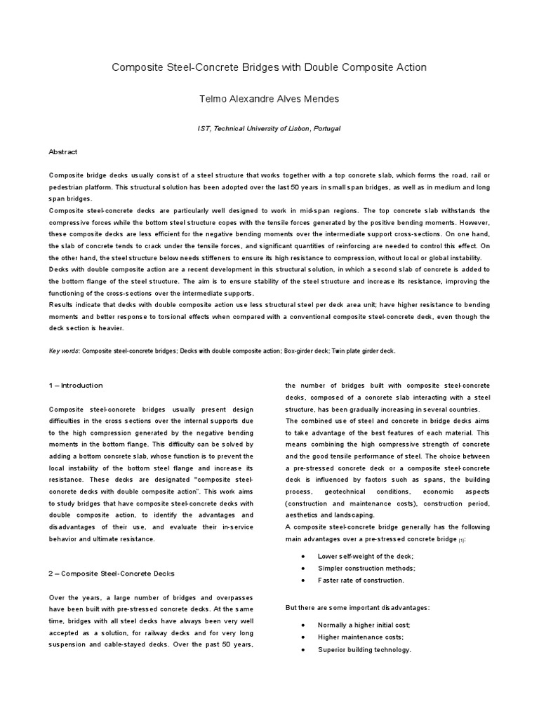 Composite Steel-Concrete Bridges With Double Composite Action | PDF ...