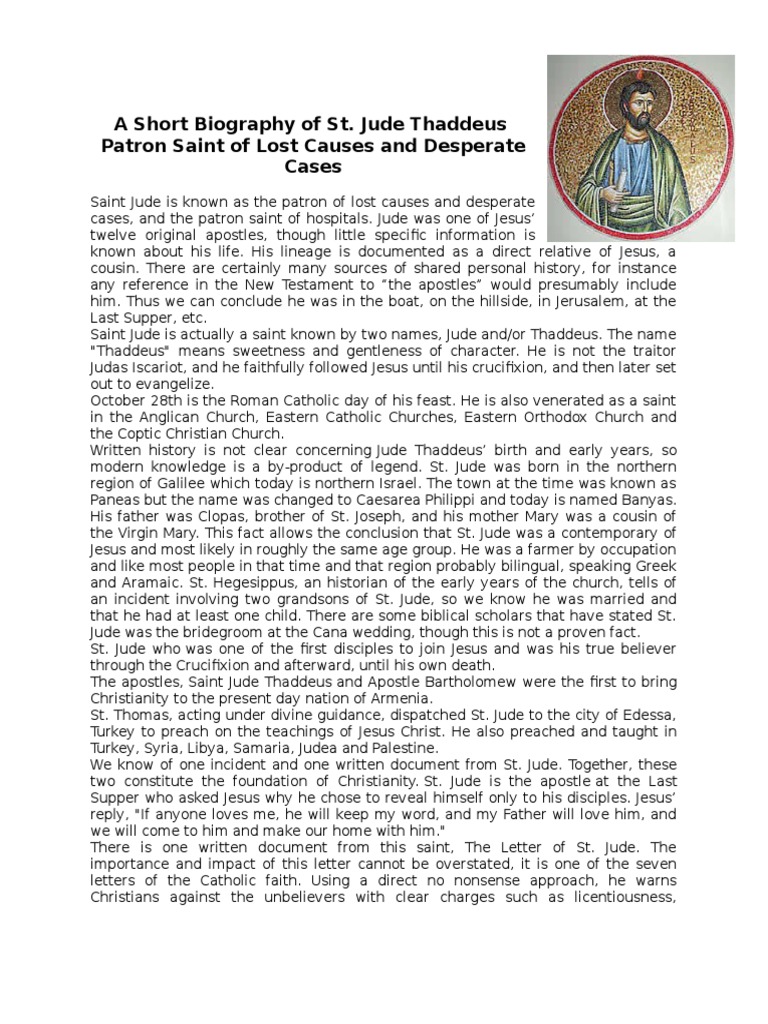 A Short Biography of St jude.docx Abrahamic Religions Ancient
