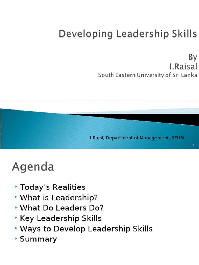 Developing Key Leadership Skills | PDF | Leadership | Communication