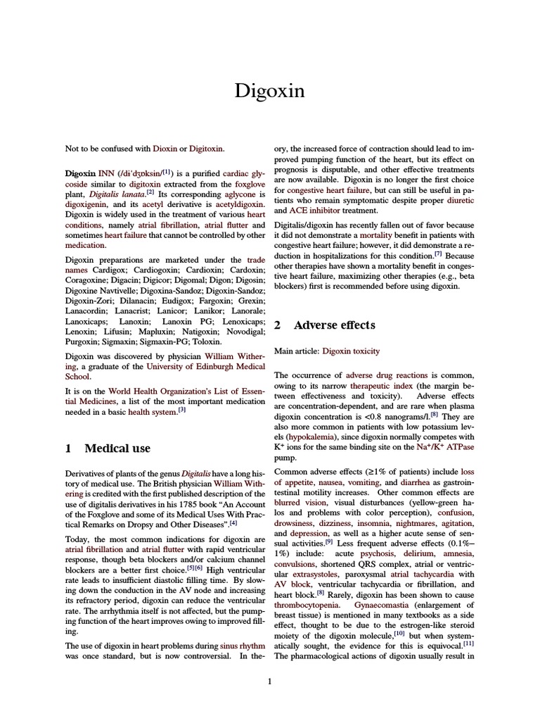 Digoxin sandoz wiki