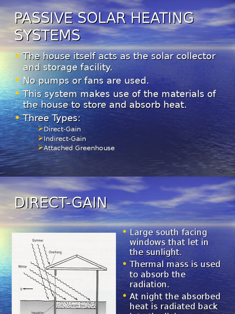 Passive Solar Heating Systems | PDF