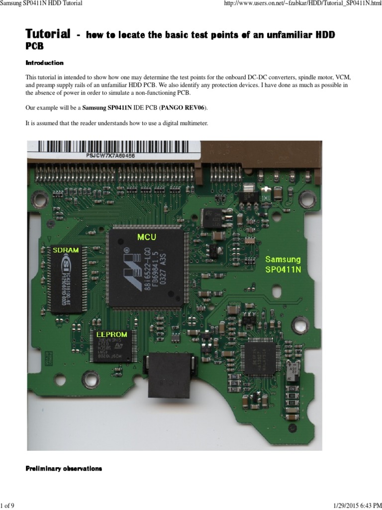 Samsung SP0411N HDD Tutorial | PDF | Resistor | Mosfet