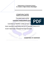 Certificate: St. Xavier's High School, Khandagiri