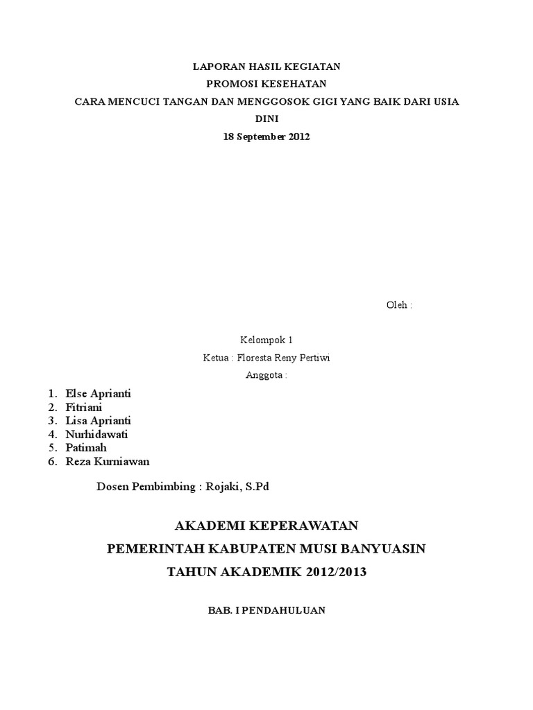 Contoh Laporan Hasil Kegiatan