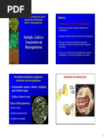 Aula 3 - Aula Nutrição, Cultivo e Crescimento de Microorganismos