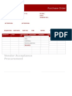 Vendor Acceptance Procurement: Purchase Order